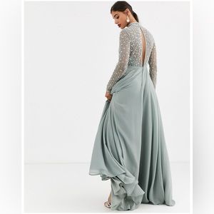 asos tall embellished wrap dress